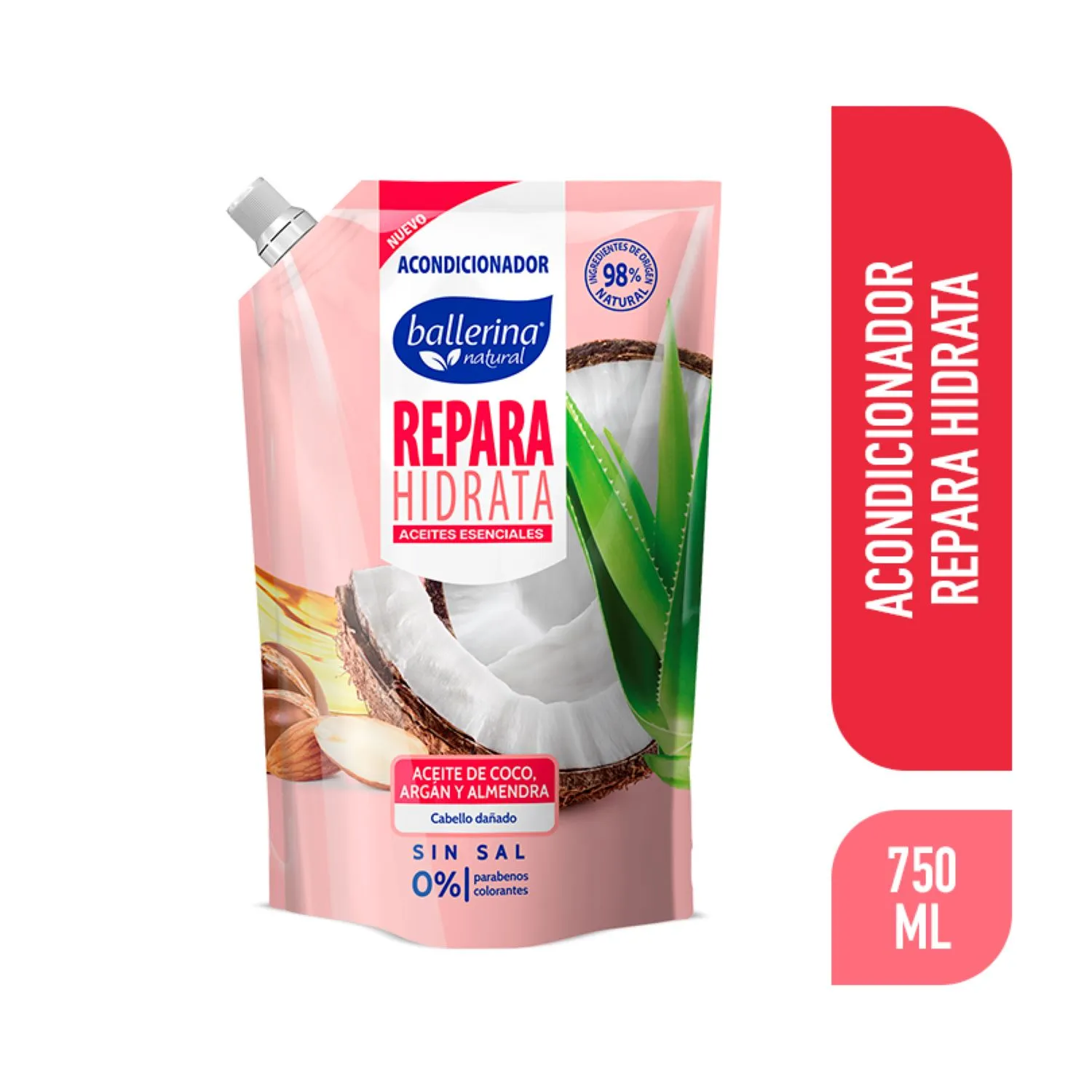 Acondicionador Ballerina Aceite de coco, argan y almendra 750ml