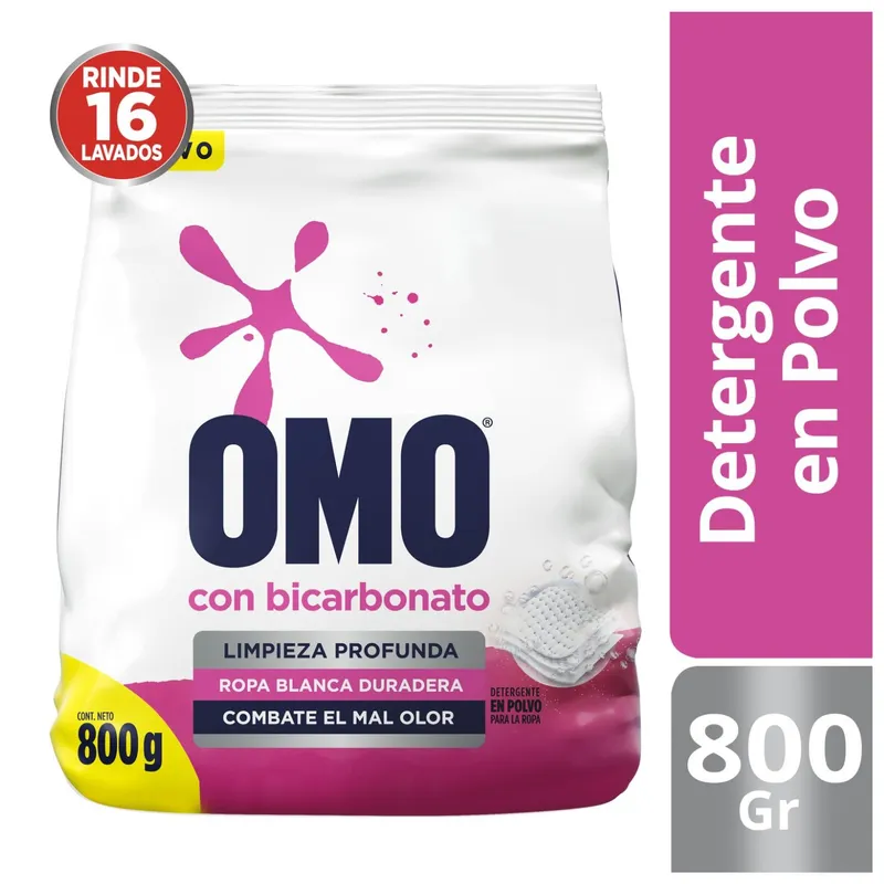 Detergente OMO con bicarbonato en polvo 800gr