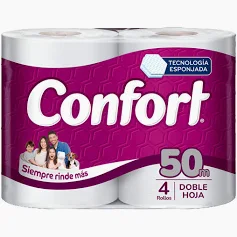 Papel Higiénico Confort 50 m x 4 unidades