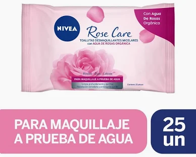 Toalliras Desmaquillantes Rose Care 3 en 1 Nivea
